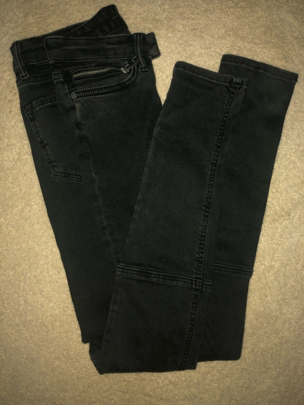All Saints Black Cropped Ankle Jeans